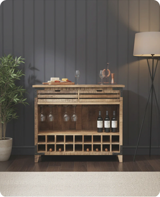 Vitrines bois et chiffons