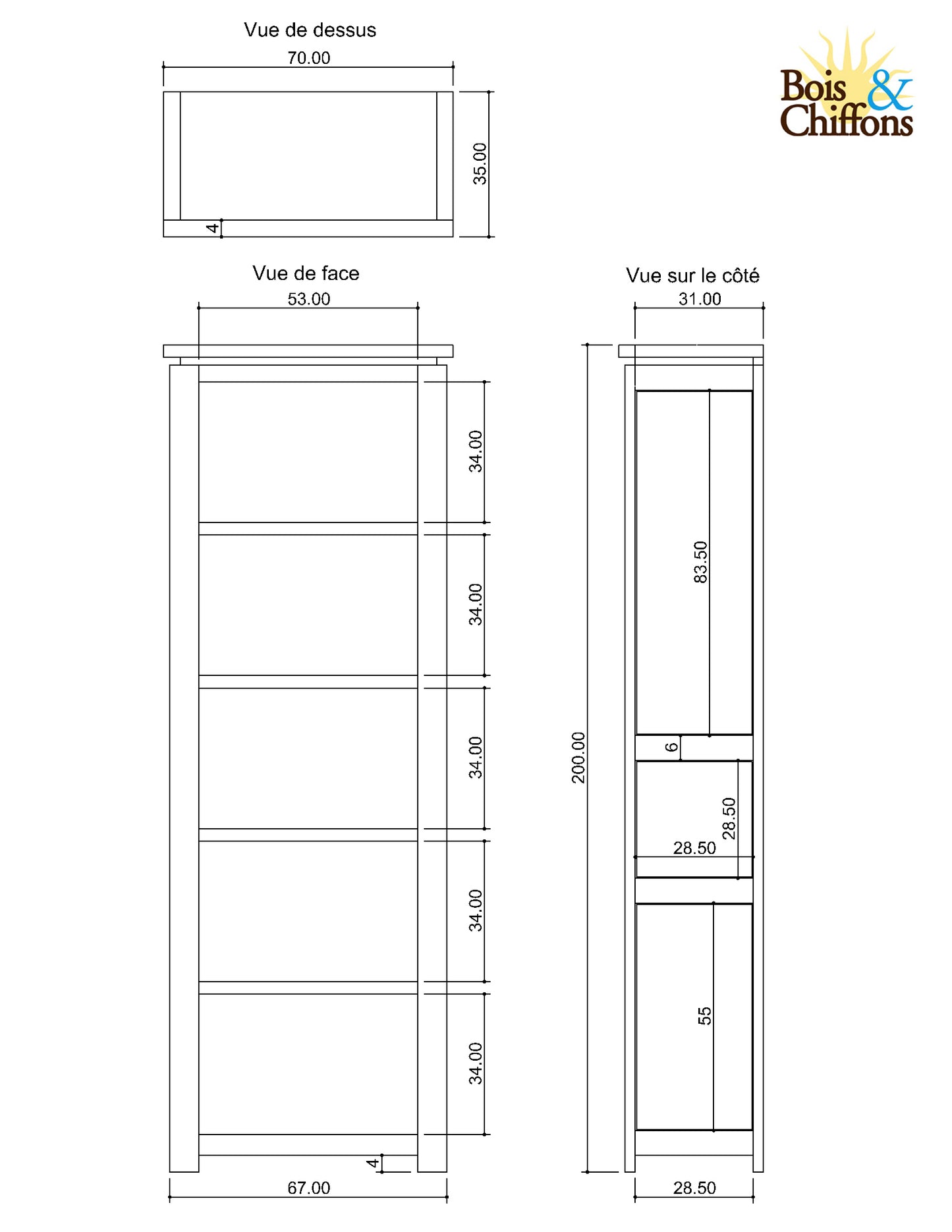 Bibliothèque ouverte en Bois | Acacia Moon