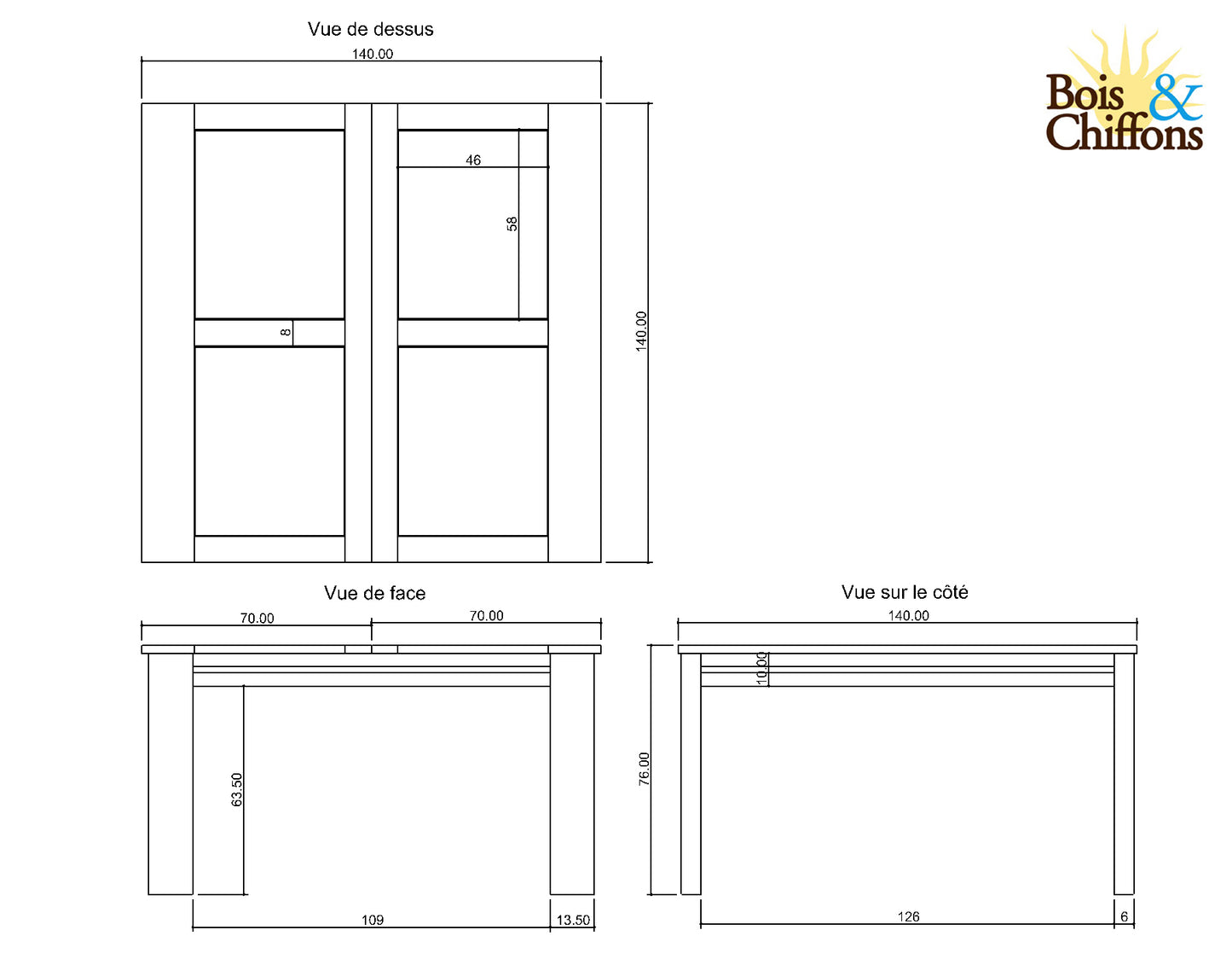 Mesa de comedor cuadrada de 140 cm | Acacia Moon