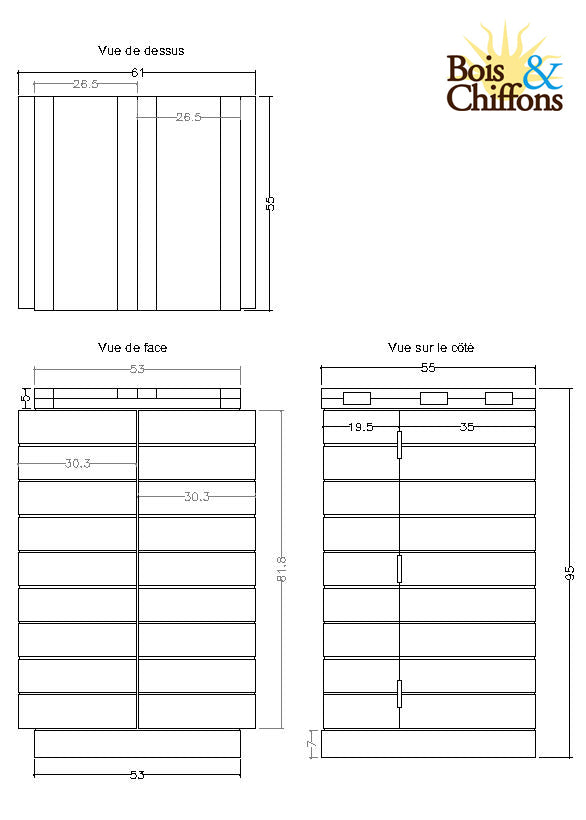 Armário de bar dobrável de madeira bicolor | Herods Mango