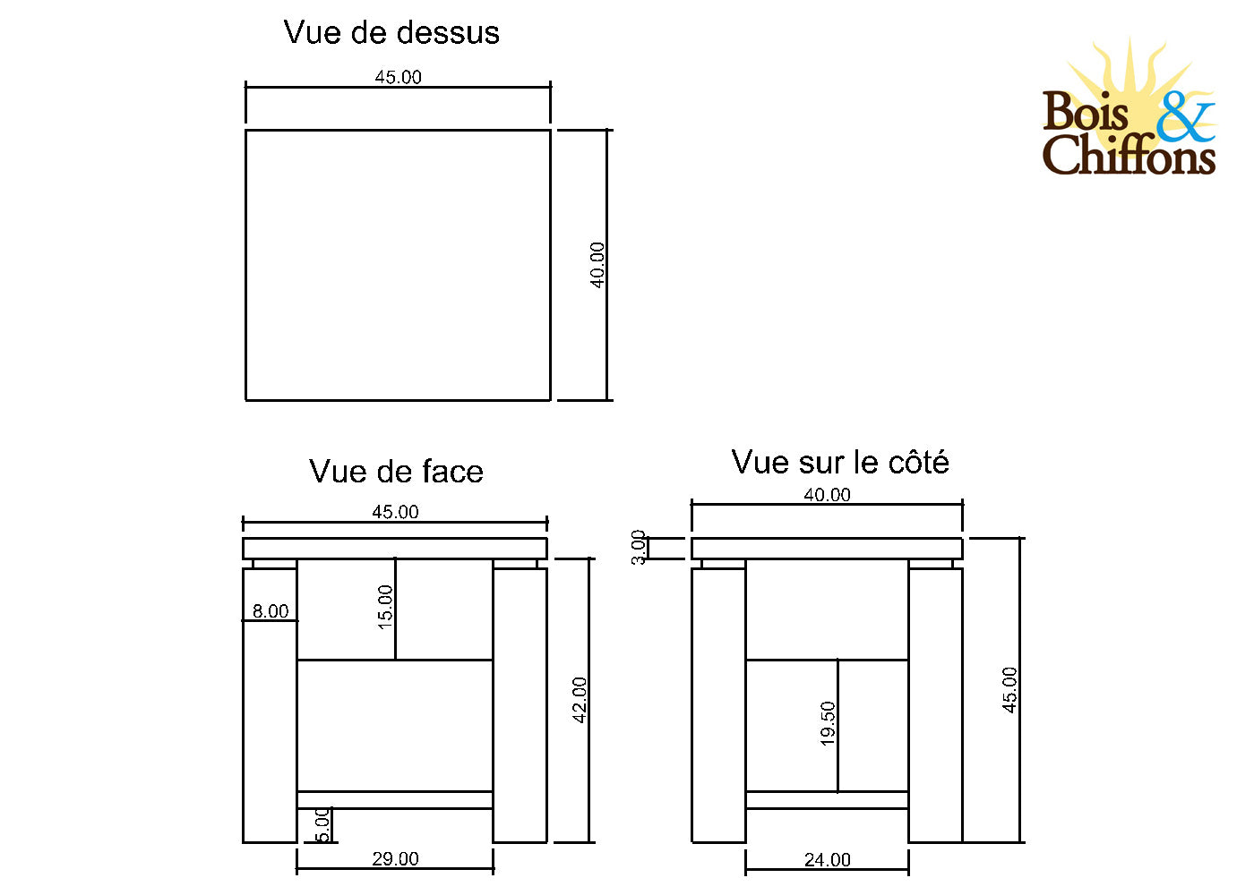 Chevet bois sculpté bicolore 1T | Acacia Maya