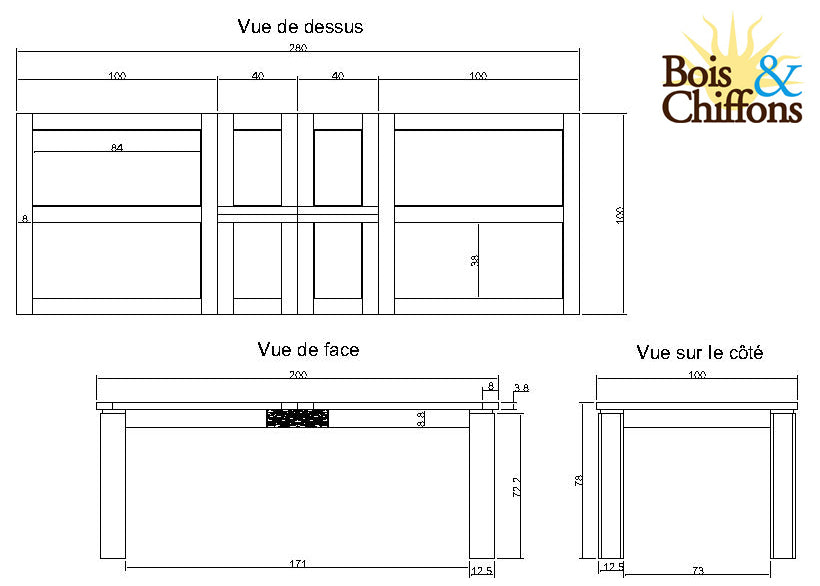 Table rectangulaire en bois sculpté bicolore 200/280 | Acacia Maya