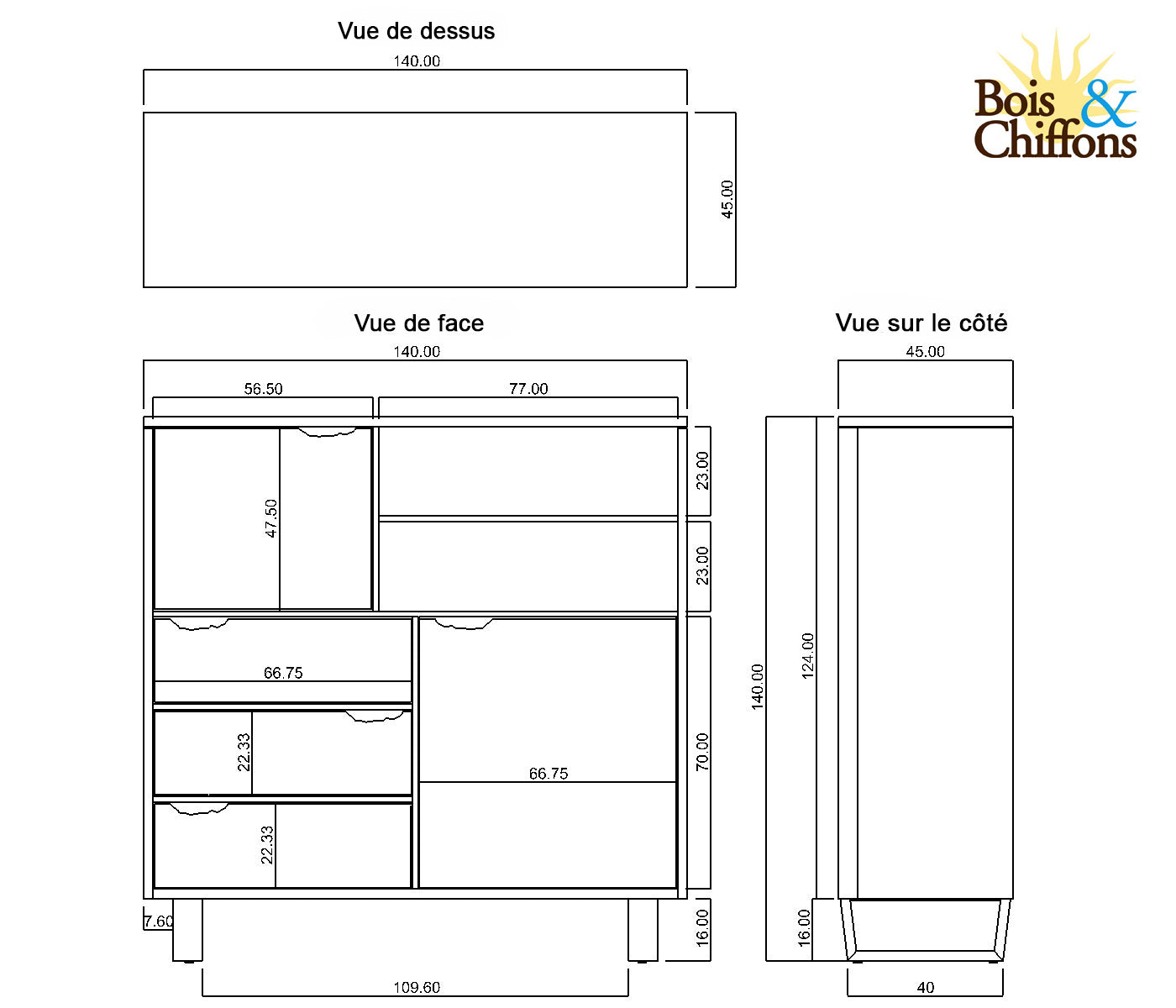 Aparador alto de madeira | Floresta de Acácias
