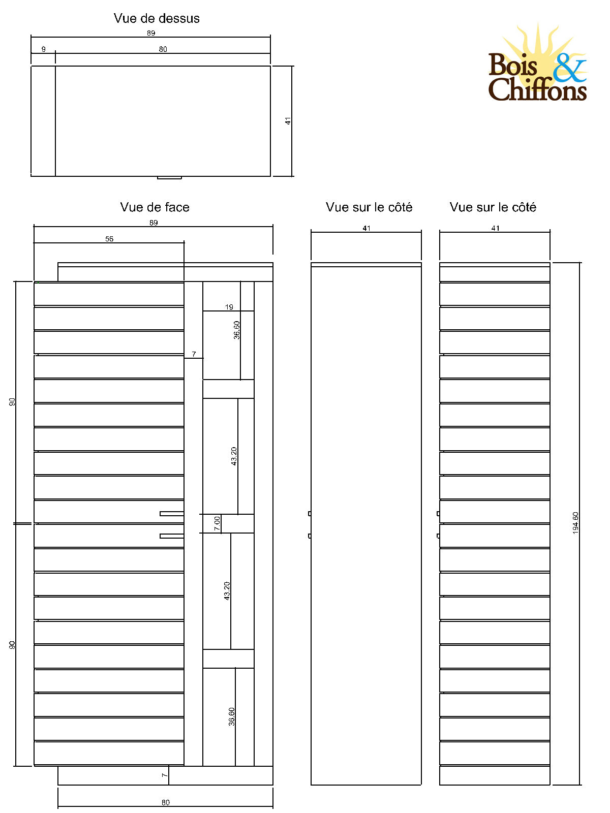 Colonne bibliothèque bois bicolore - Charnière gauche | Manguier Herods