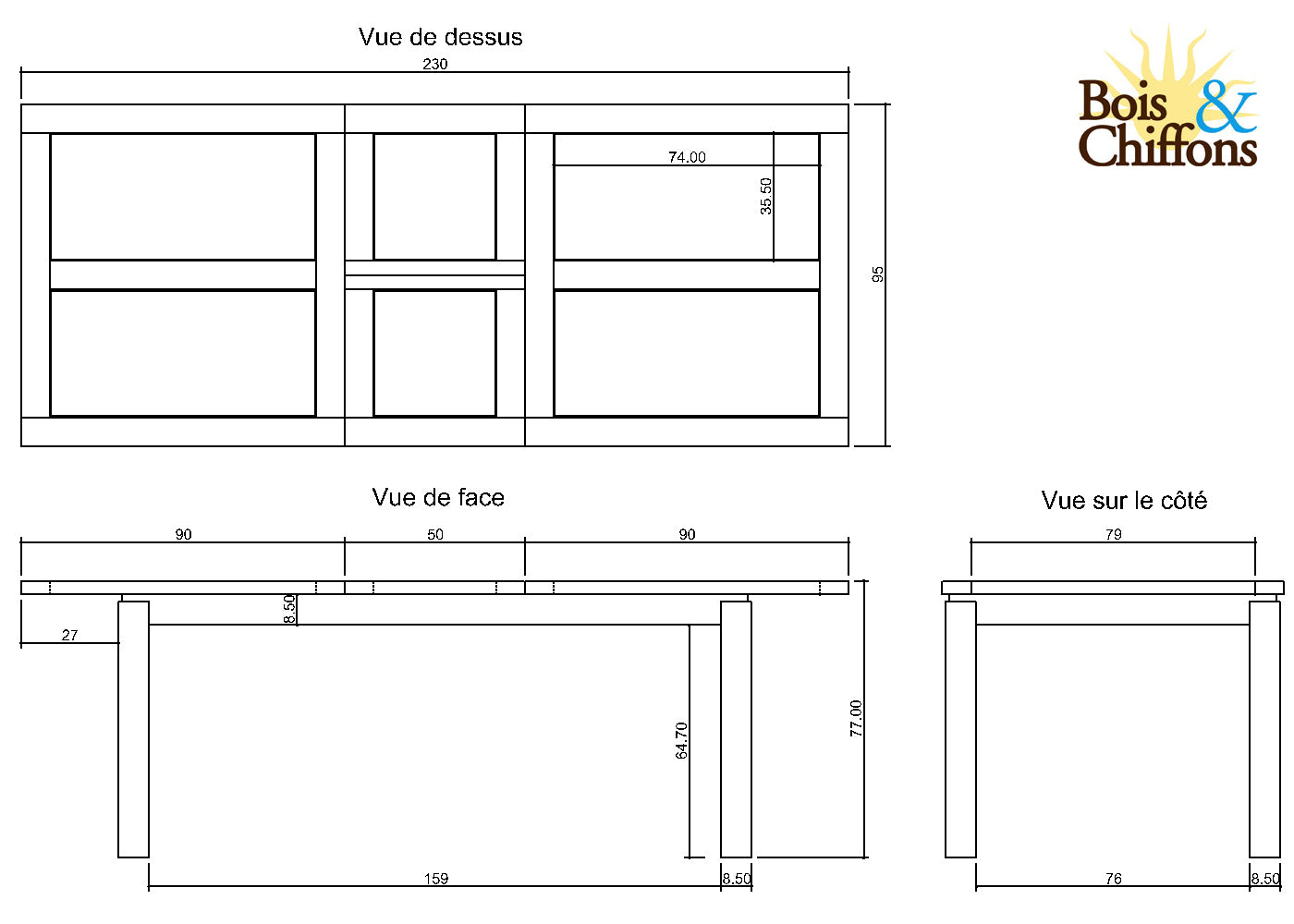 Table à manger rectangulaire 180cm- Rallonge centrale | Manguier Herods