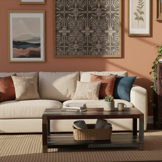 Mesa de centro rectangular de 120 x 80 cm | Madera de mango Pushkar