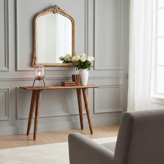 Console plateau sculpté bois massif | Manguier Adir