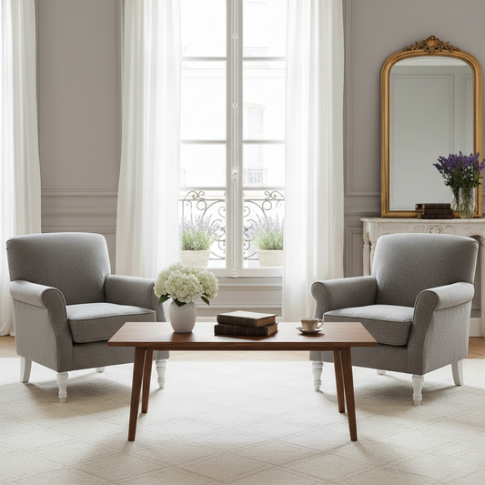 Mesa de centro con tablero de madera maciza tallada | Madera de mango Adir