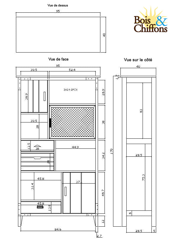Bibliothèque à tiroirs | Manguier Farm II