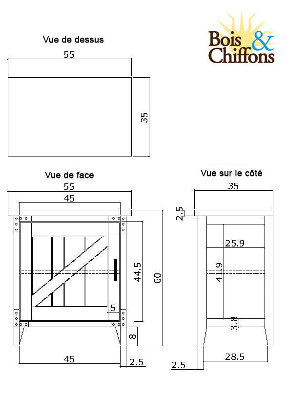 Table de chevet droite | Manguier Farm II