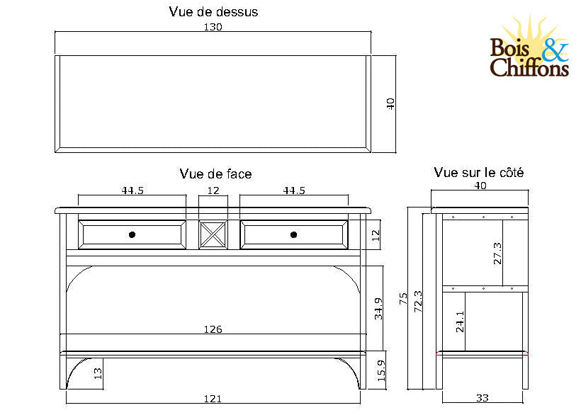 Console 2 tiroirs | Manguier Pondicherry