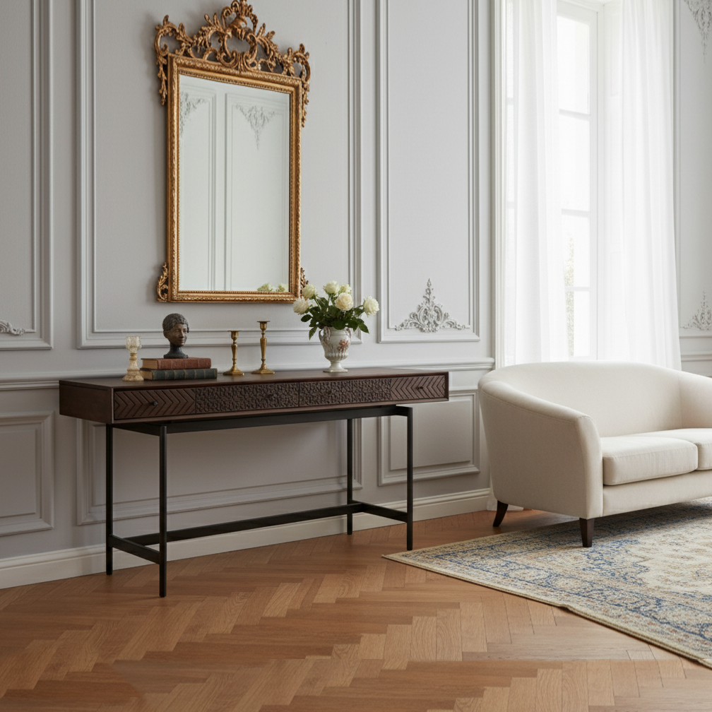 Consola com 2 gavetas | Contemporâneo