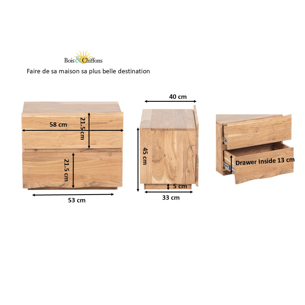 Chevet 2 tiroirs | Bunting