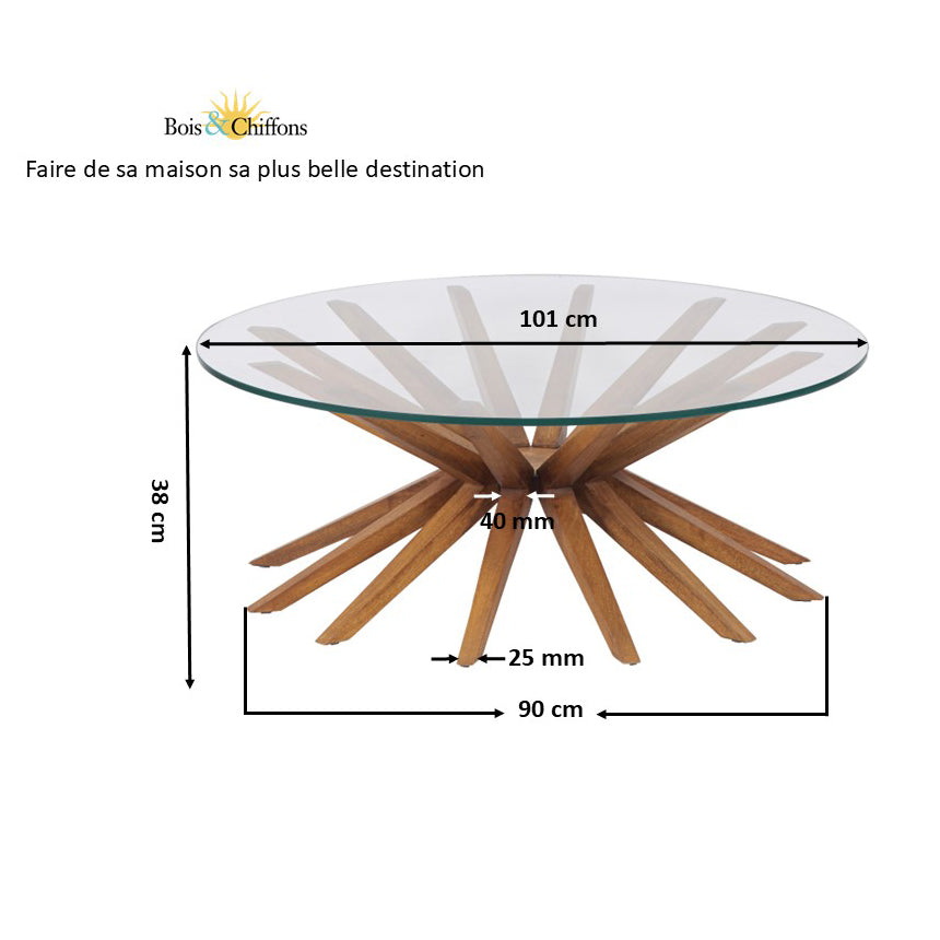 Table basse ronde 110, plateau verre | Karta