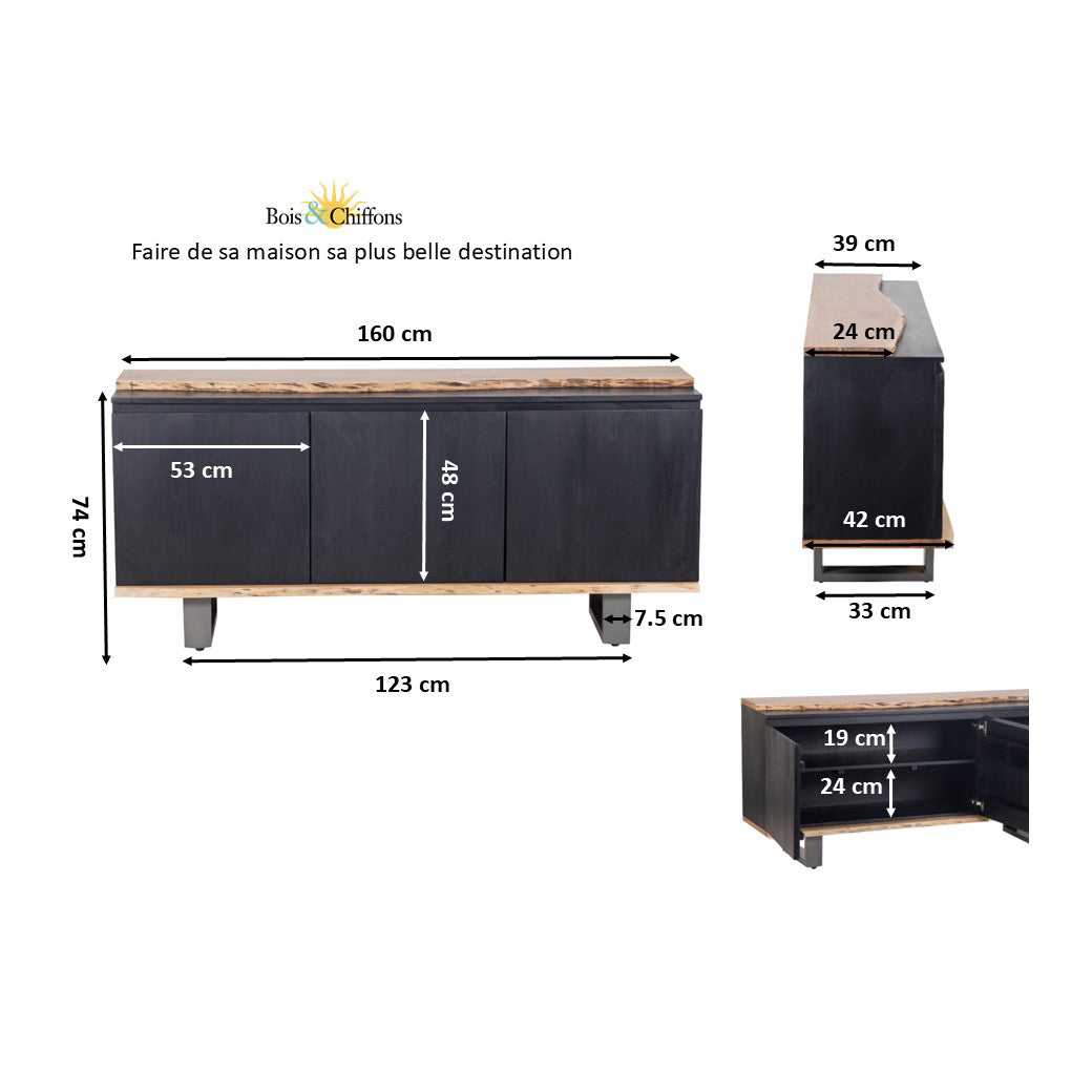 Buffet 3 portes | Acacia Black II