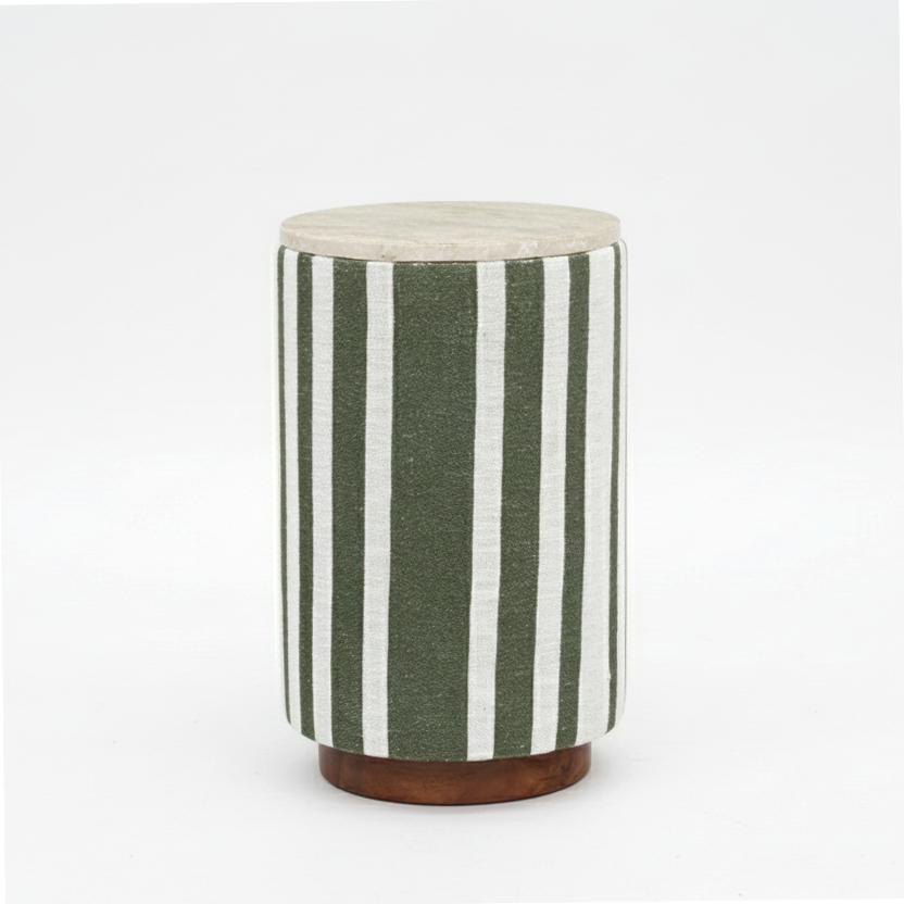 Table d'appoint vert, plateau marbre | Manara
