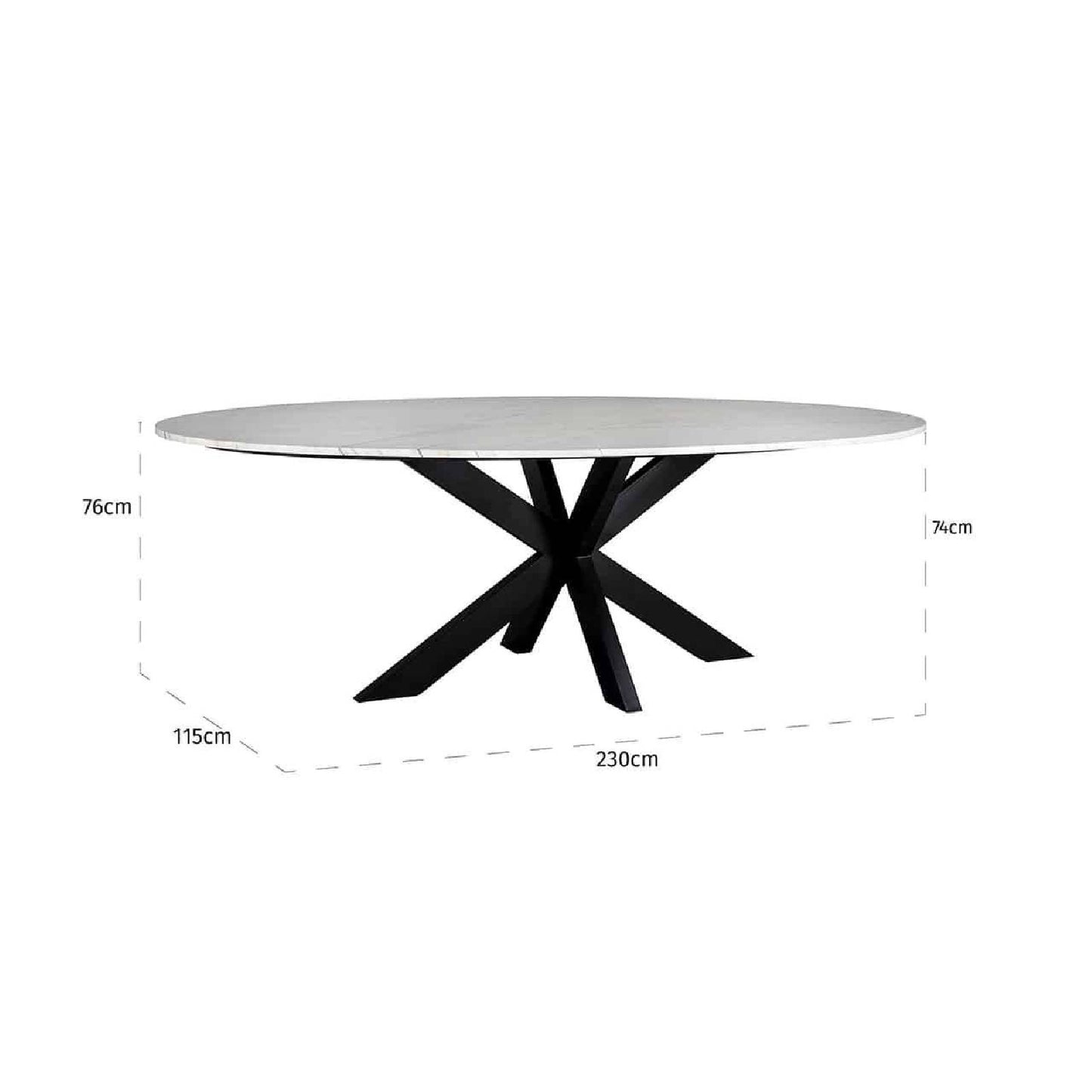 Table de repas Lexington ovaal 230 (blanc)
