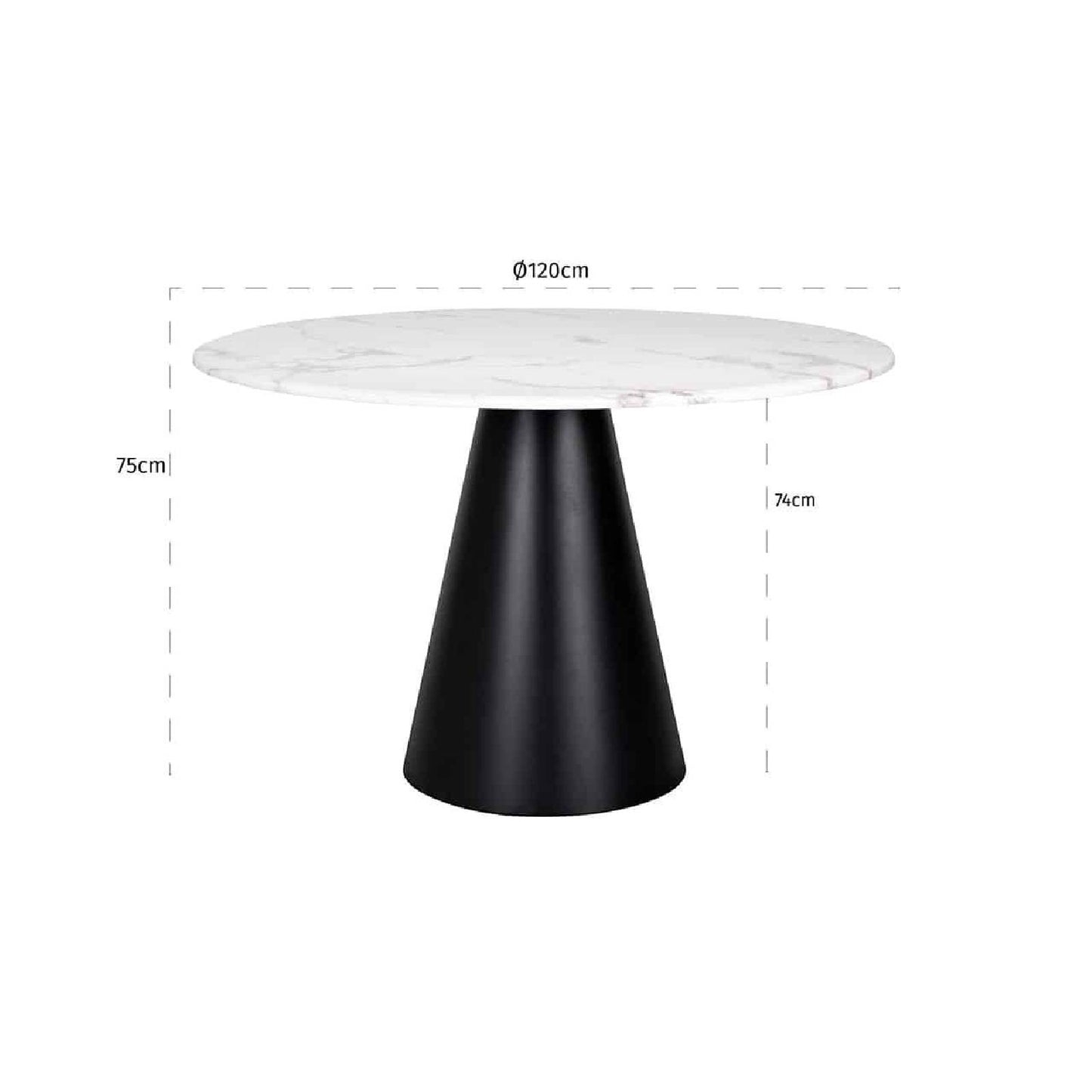 Table de repas Degas 120Ø (blanc)