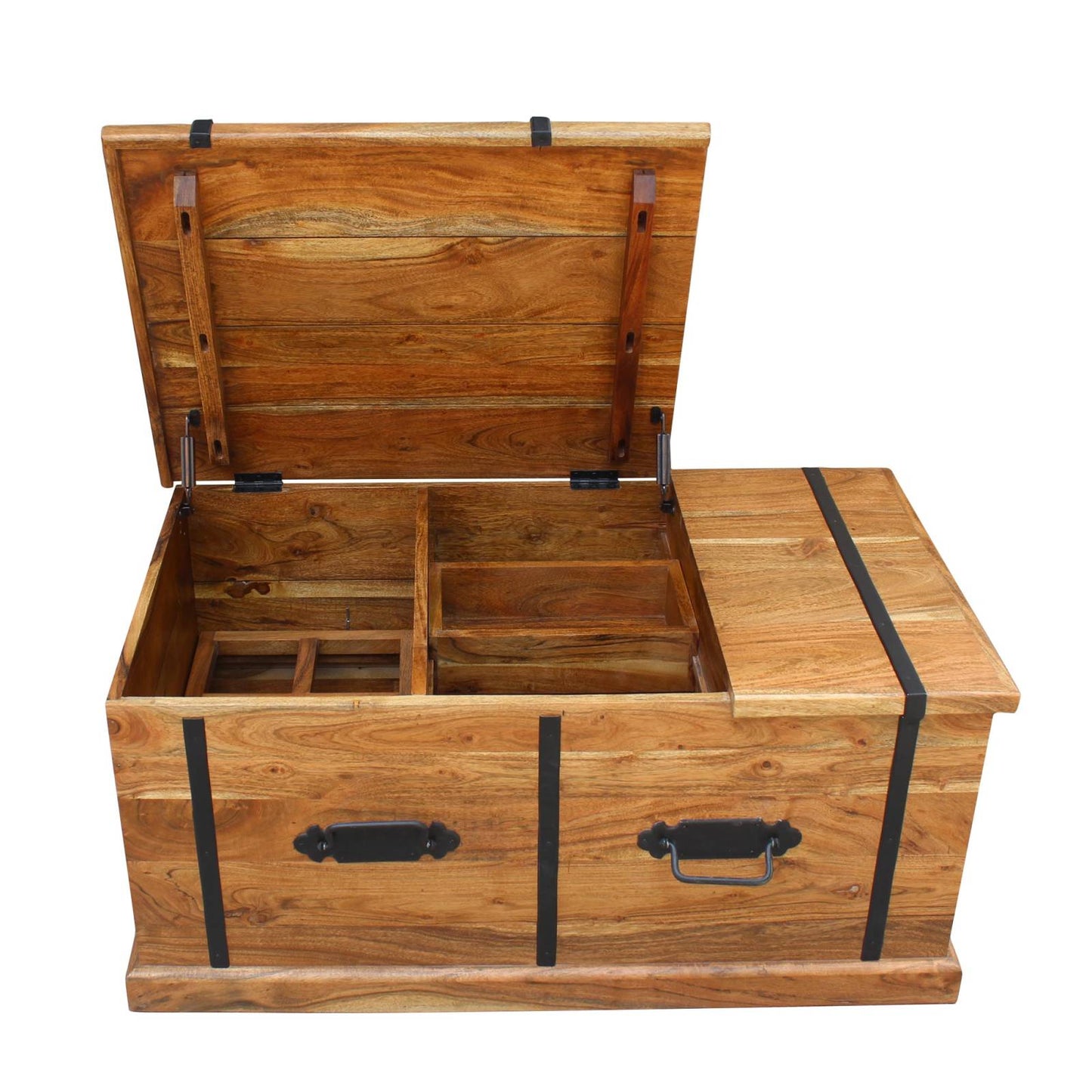 Table basse coffre rectangulaire en acacia massif