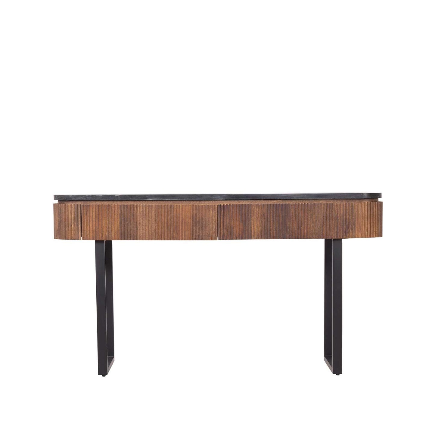 Console bois plateau marbre noir | Manguier Kfir