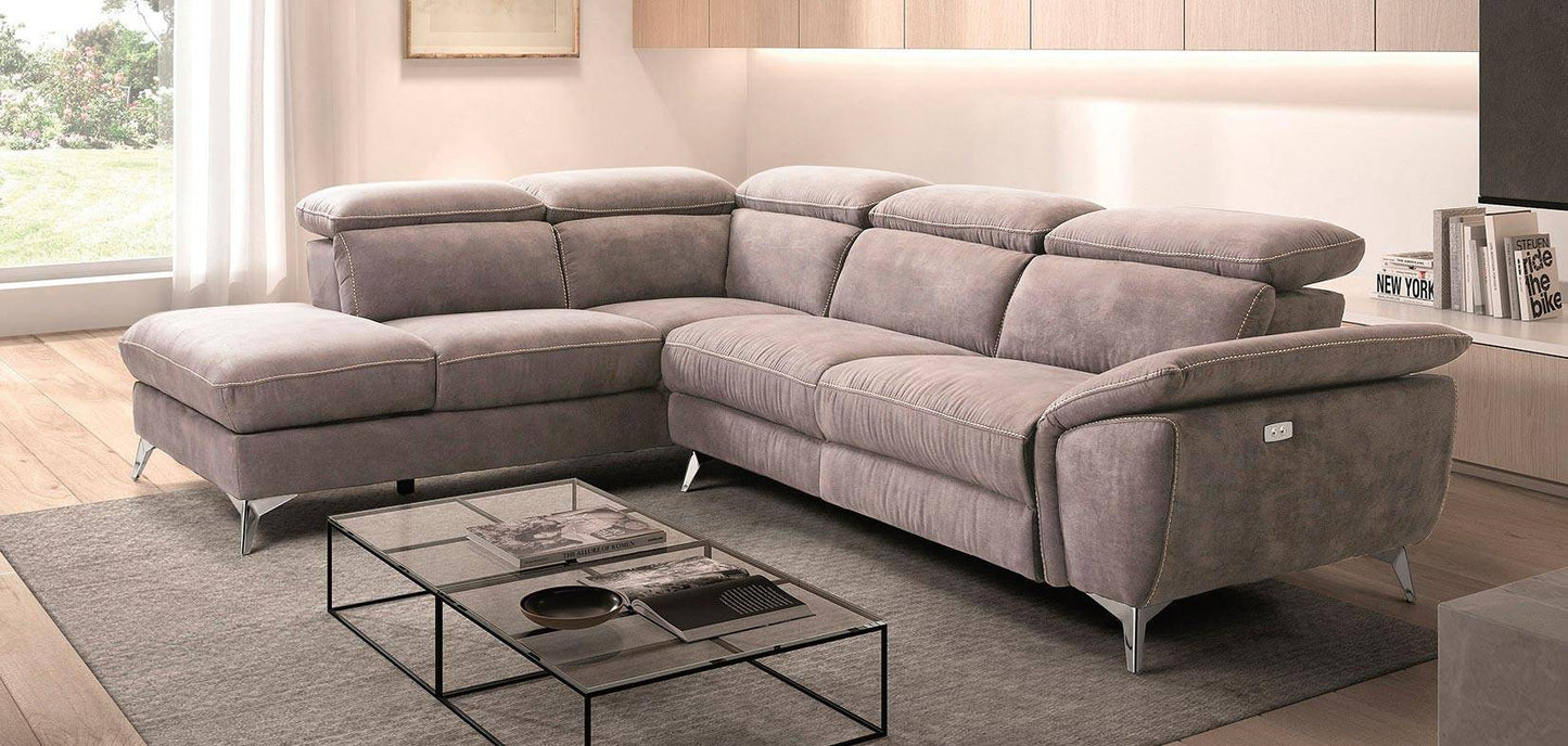 Canapé d'angle microfibre Santander gauche ou droite Gris clair