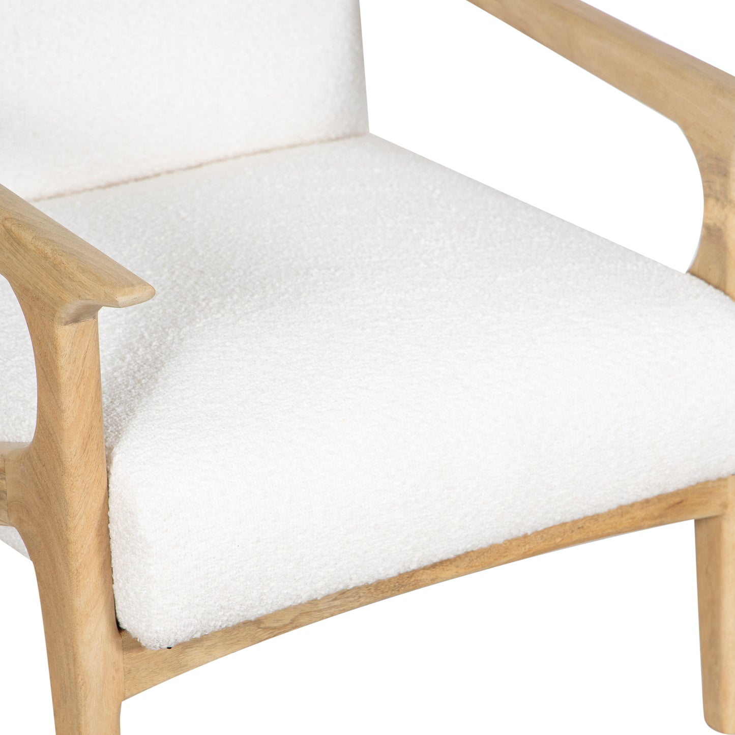 Fauteuil tissu bouclette blanc | Jade