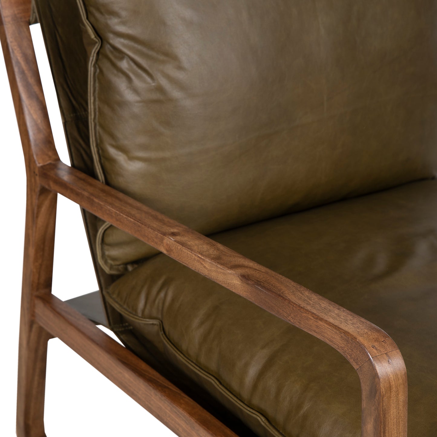 Fauteuil Cuir vert Olive | Lucca