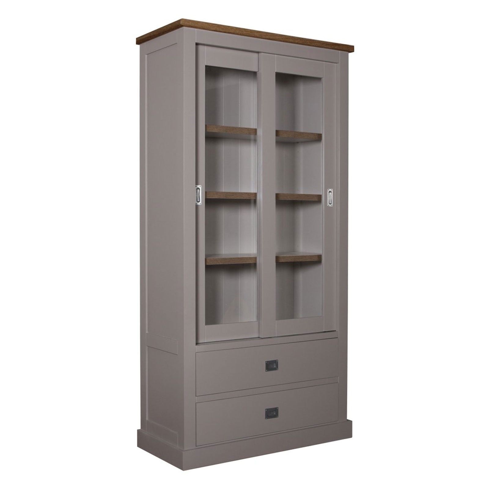Vitrine 2 portes 2 tiroirs "Kubic Oak" – Bois & Chiffons