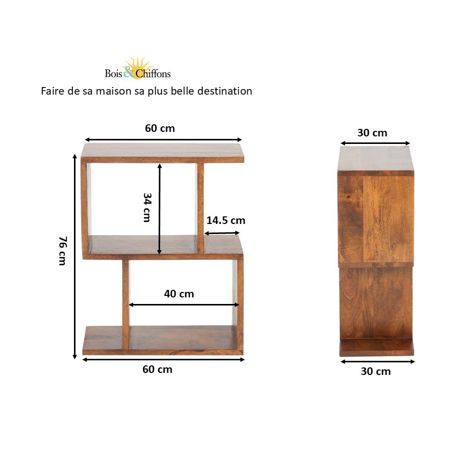 Bibliothèque Petit | Bois de manguier | Alan