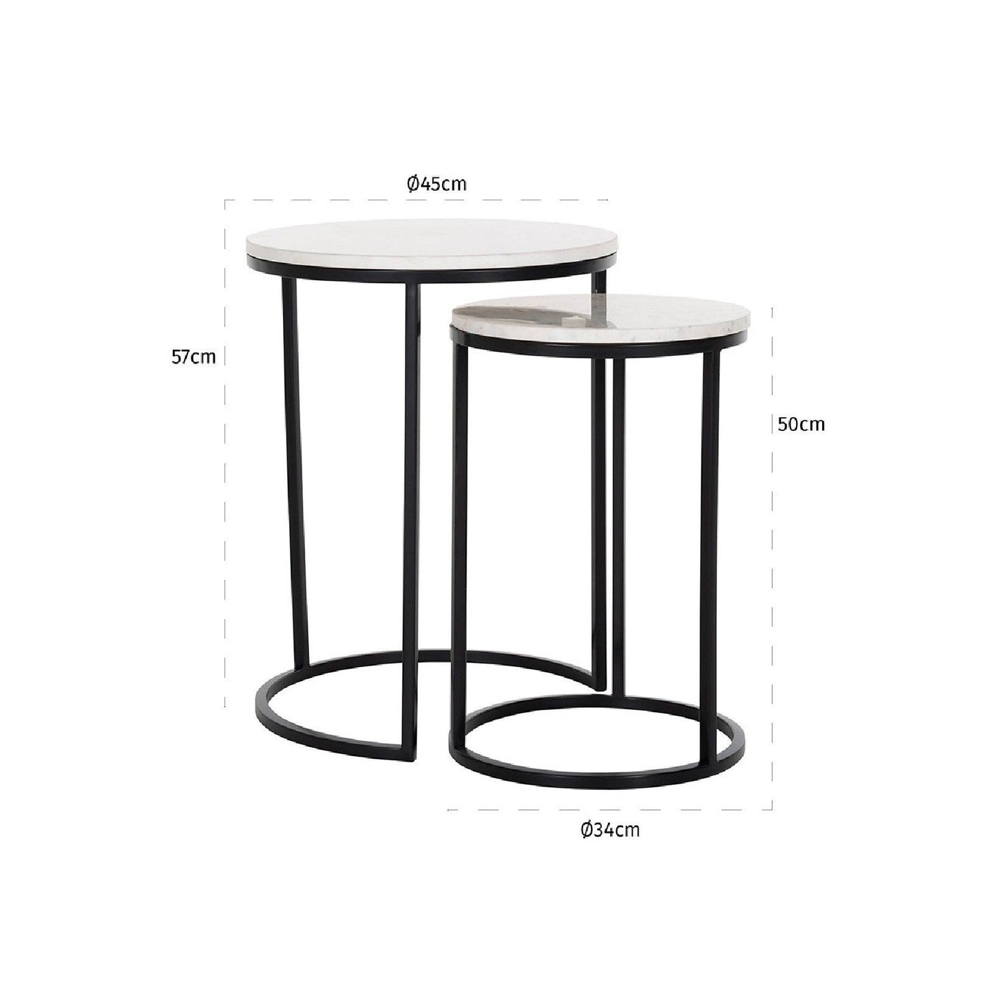 Table d'angle Lexington white set de 2