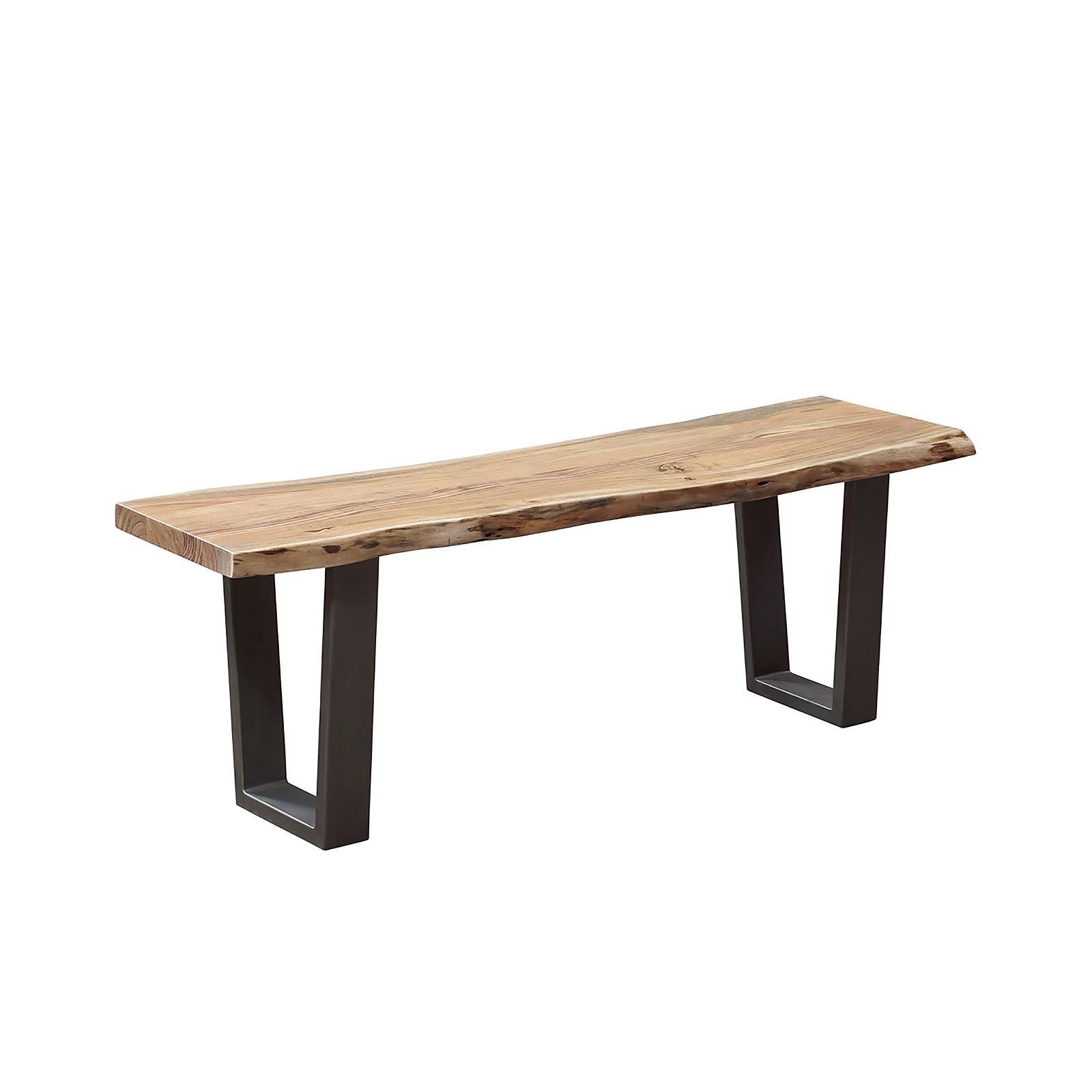 Banc En Bois Massif Acacia 235x38cm - Design Naturel Freeform - Noisette - 4 Places