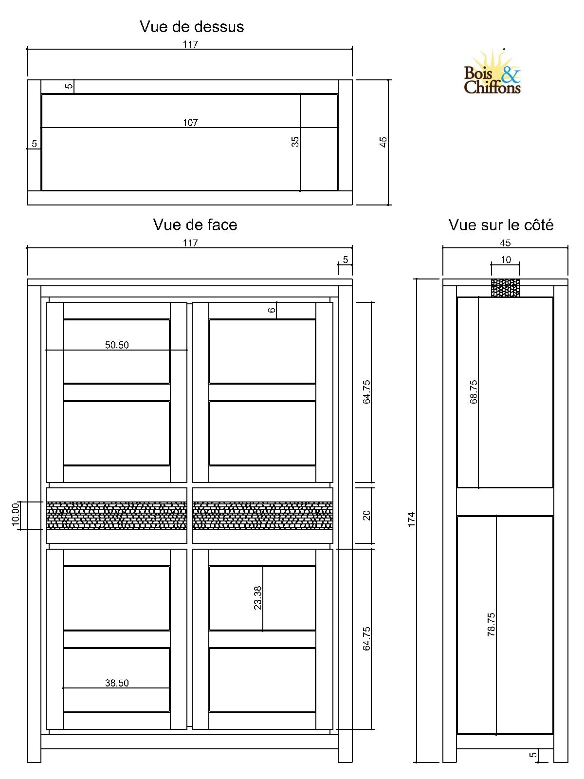 TATOO BUFFET HAUT 4 Portes 2 Tiroirs