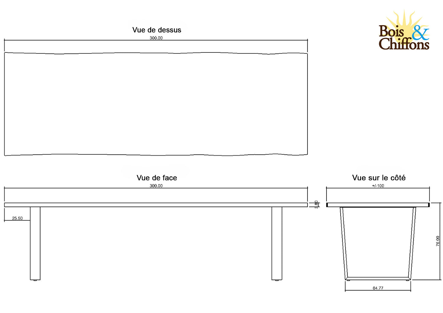 Table de salle à manger 300cm en acacia massif | Acacia Forest