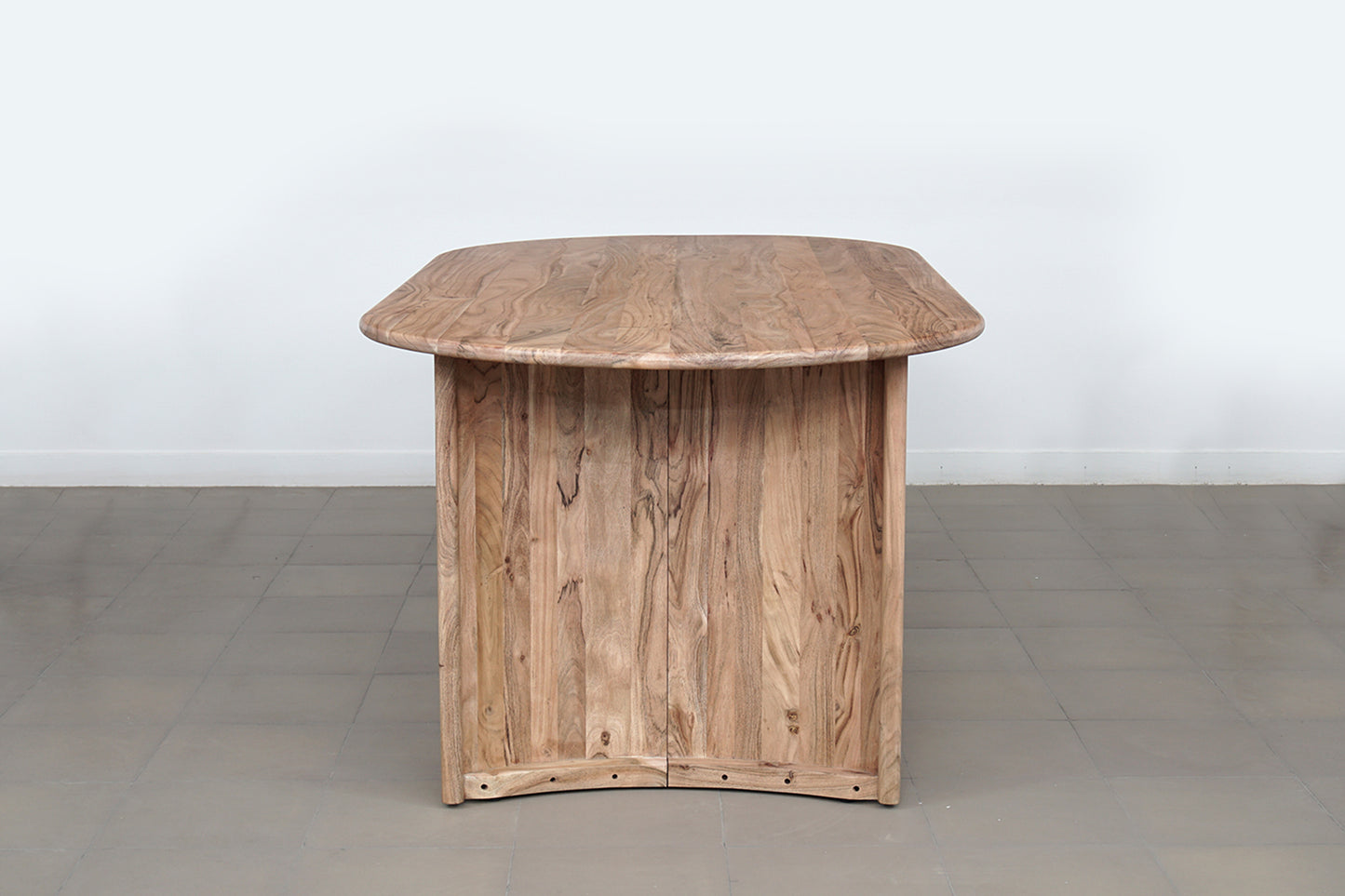 Table à manger bord arrondi | Acacia Ellipse Naturel