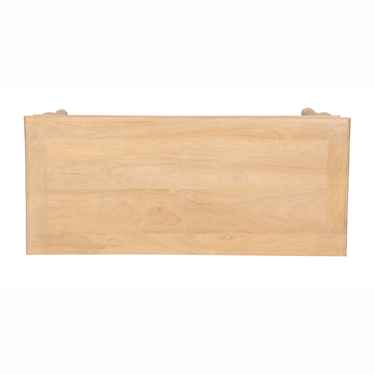 Console Boston en bois de manguier avec lampe et décorations