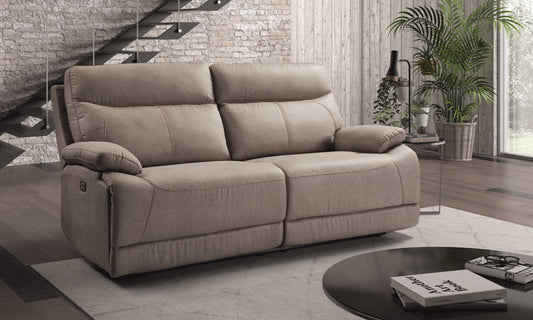 Sofá de 3 lugares, 2 poltronas reclináveis elétricas | Hamburg Grey