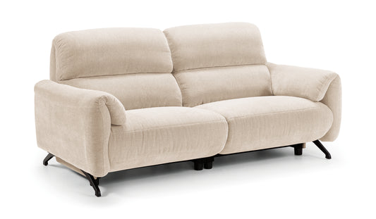 Sofá de 3 lugares com 2 poltronas reclináveis | Melbourne Bege