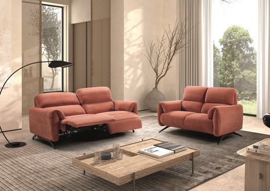 Sofá de 3 lugares com 2 poltronas reclináveis | Melbourne Terracotta