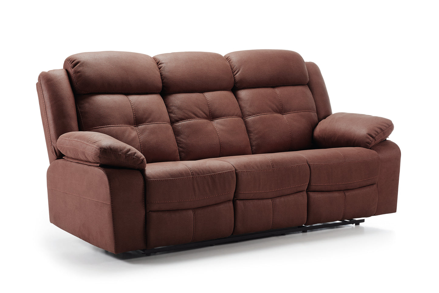 Canapé cuir 3 places, 2 relax manuel | Sydney Chocolat