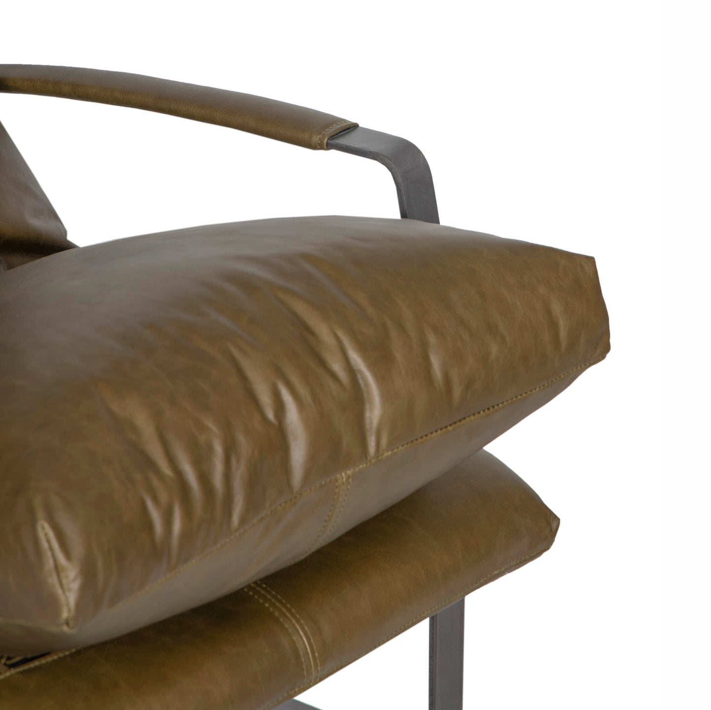 Fauteuil cuir olive vert – Damo