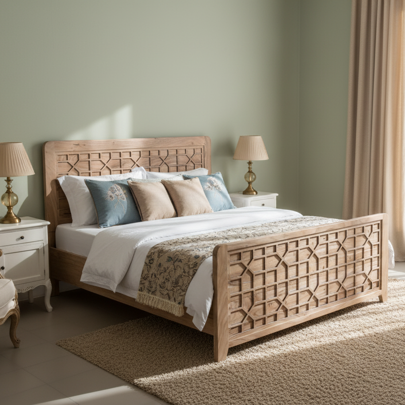 Cama queen size 160x200 cm | Acacia Punjab-II