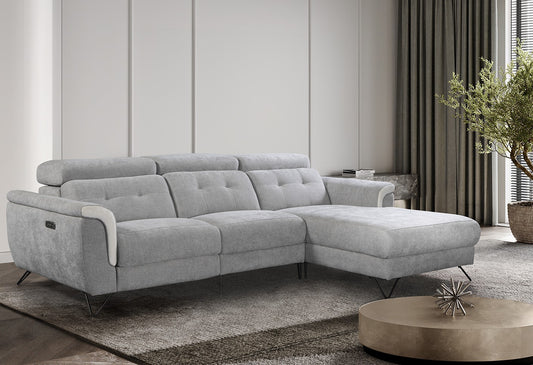 Sofá reclinável elétrico de 2 lugares com chaise longue | Gwalior