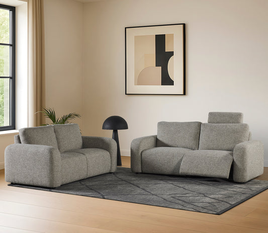 Sofá de 3 lugares, 2 poltronas reclináveis elétricas | Bruxelas