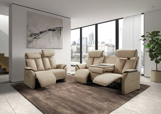 Sofá de 3 lugares com 2 poltronas reclináveis | Viena