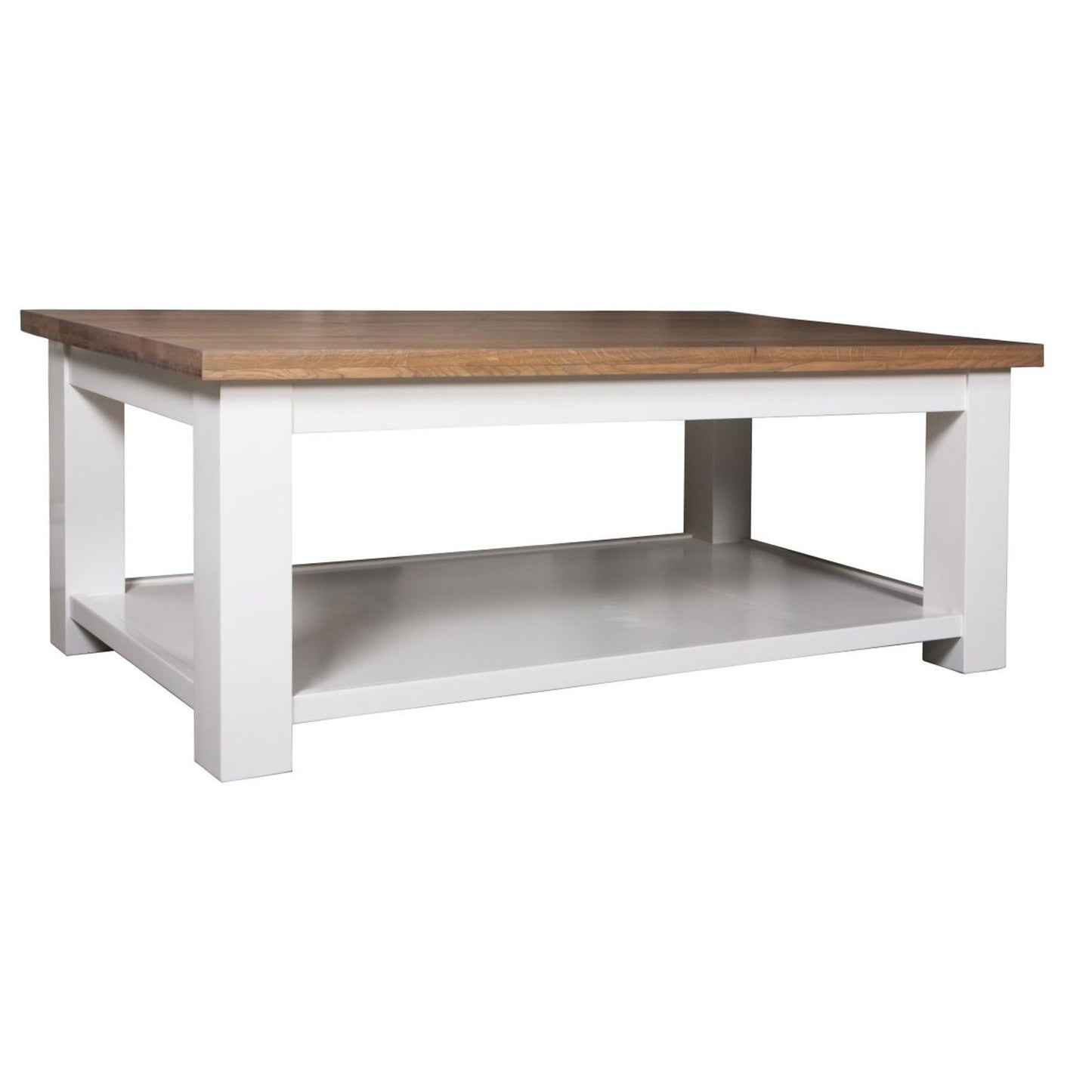 Mesa de centro retangular com tampo duplo "Carvalho e Pinho Chic"