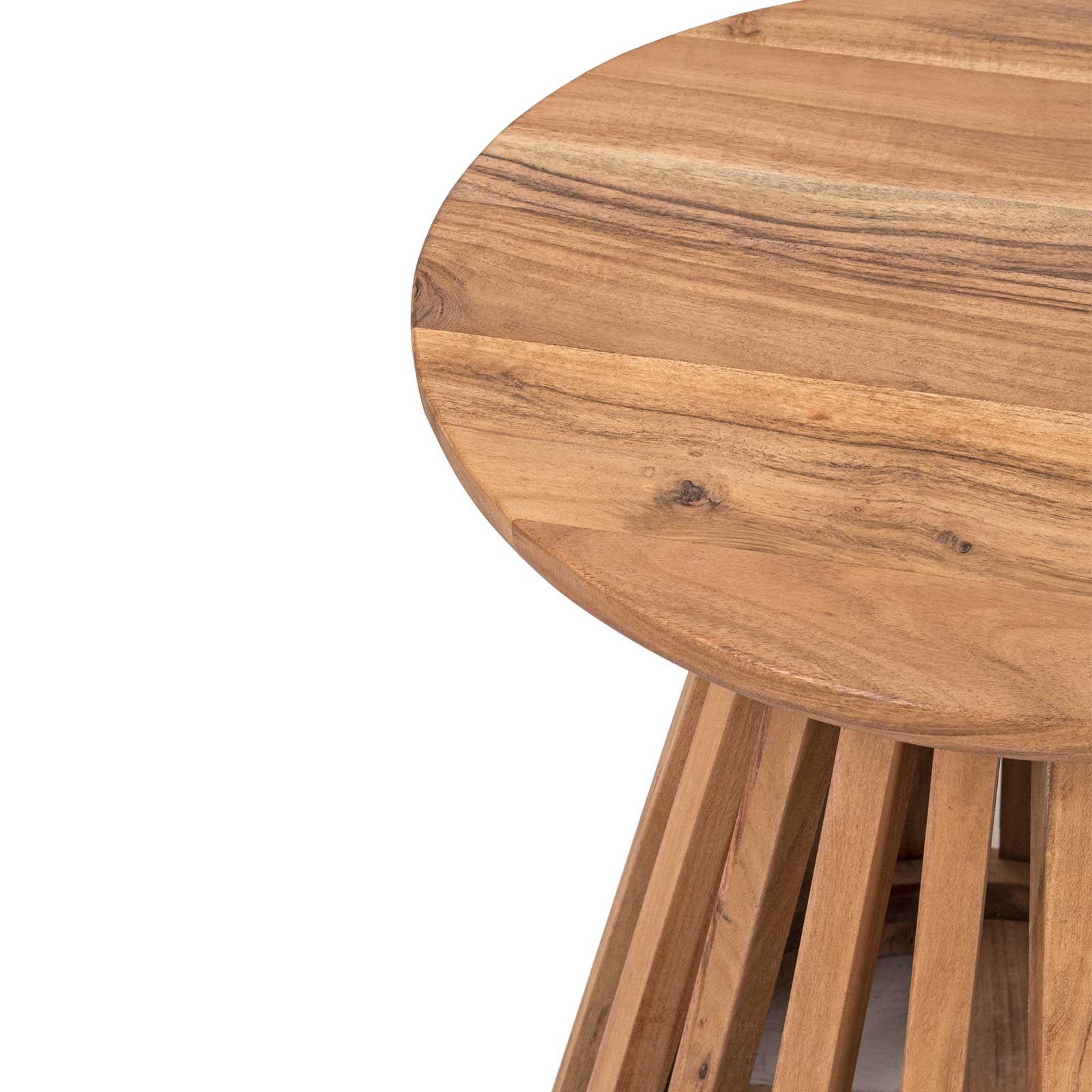 Table d'appoint ronde bois massif | Acacia Kfir