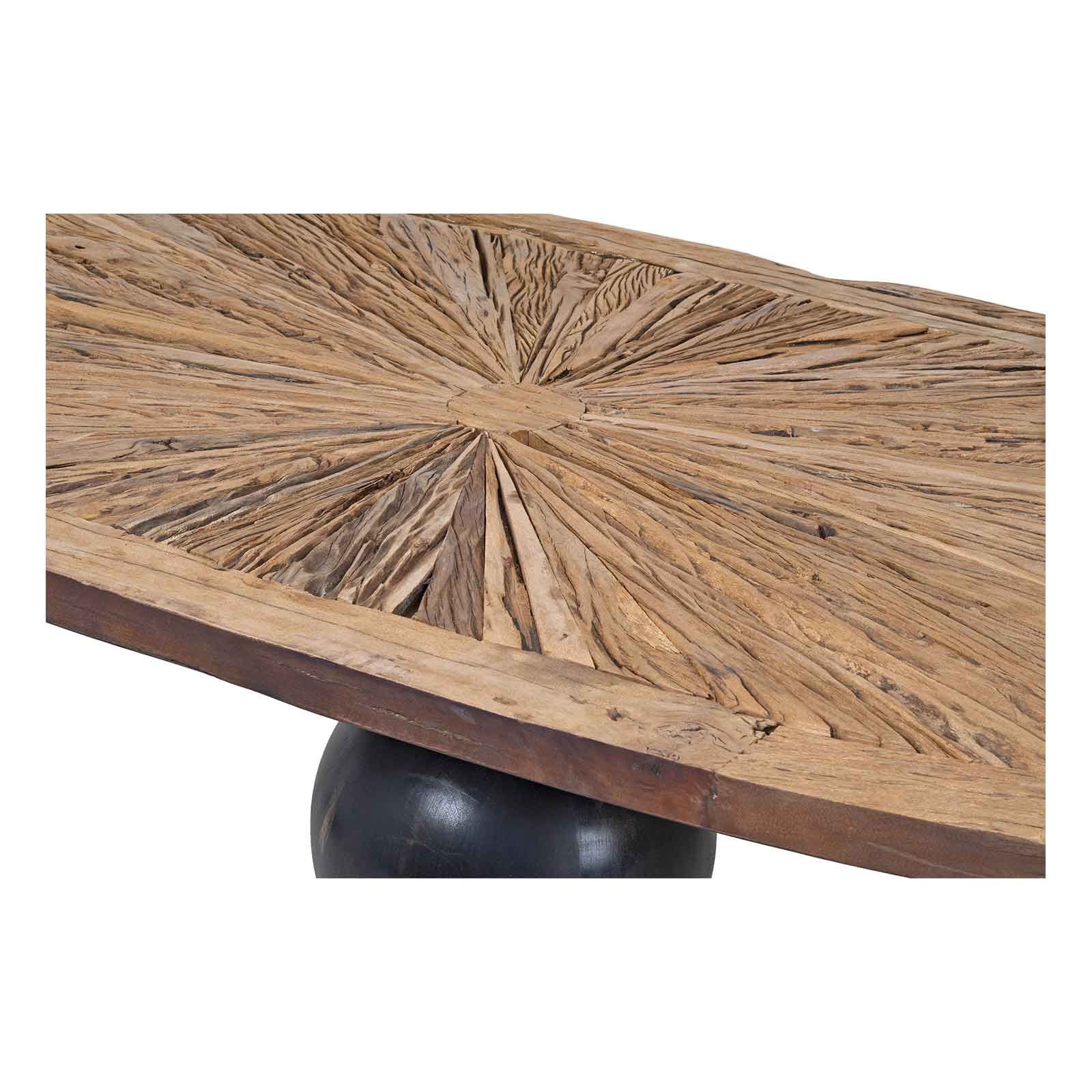Table à manger ovale plateau bois brut pied noir | Manguier Aberdine