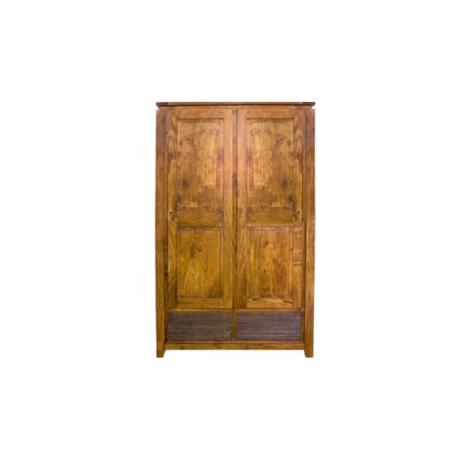 Armoire haut de gamme Lisboa II 2 portes et 2 tiroirs en bois d'acacia massif