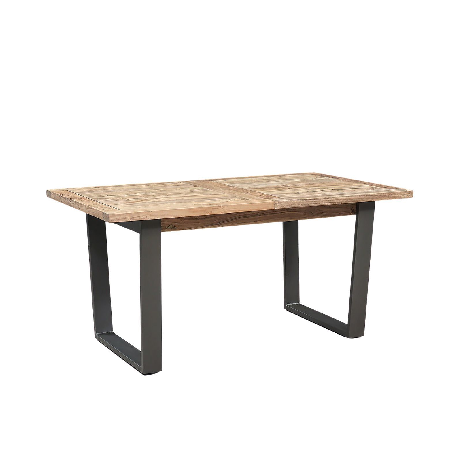 Table repas extensible 160-200cm plateau bois avec rangement
