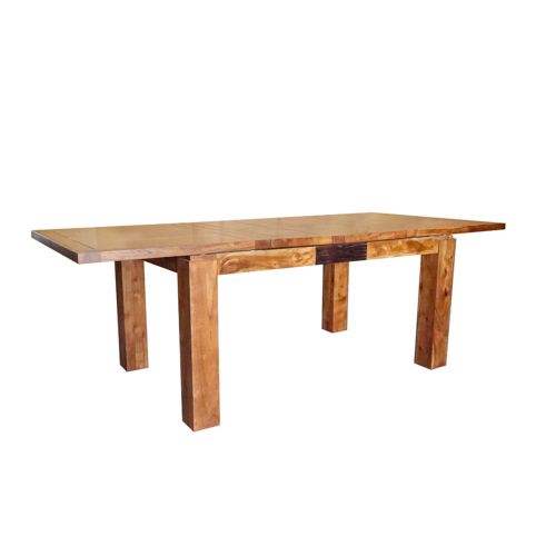Table rectangulaire en bois sculpté bicolore 200/280 | Acacia Maya